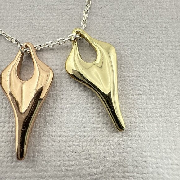 RLM Necklace Robert Lee Morris Heart Modernist Meandering White Bronze QVC - Picture 7 of 16